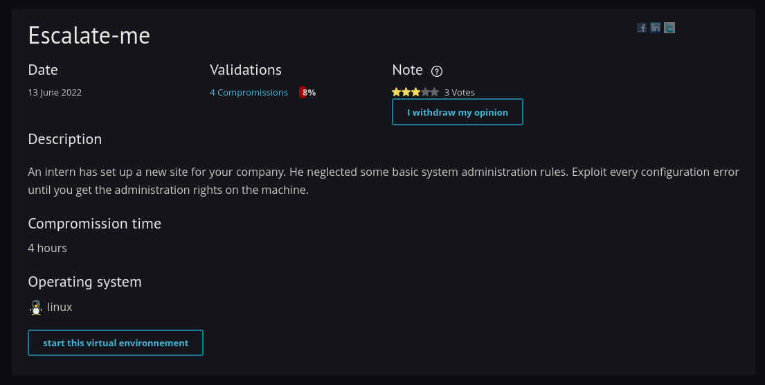 Featured image of post EC2 / Root-Me - Writeup VM Escalate-Me