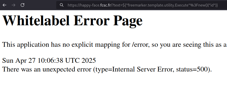 Happy Face - Error payload