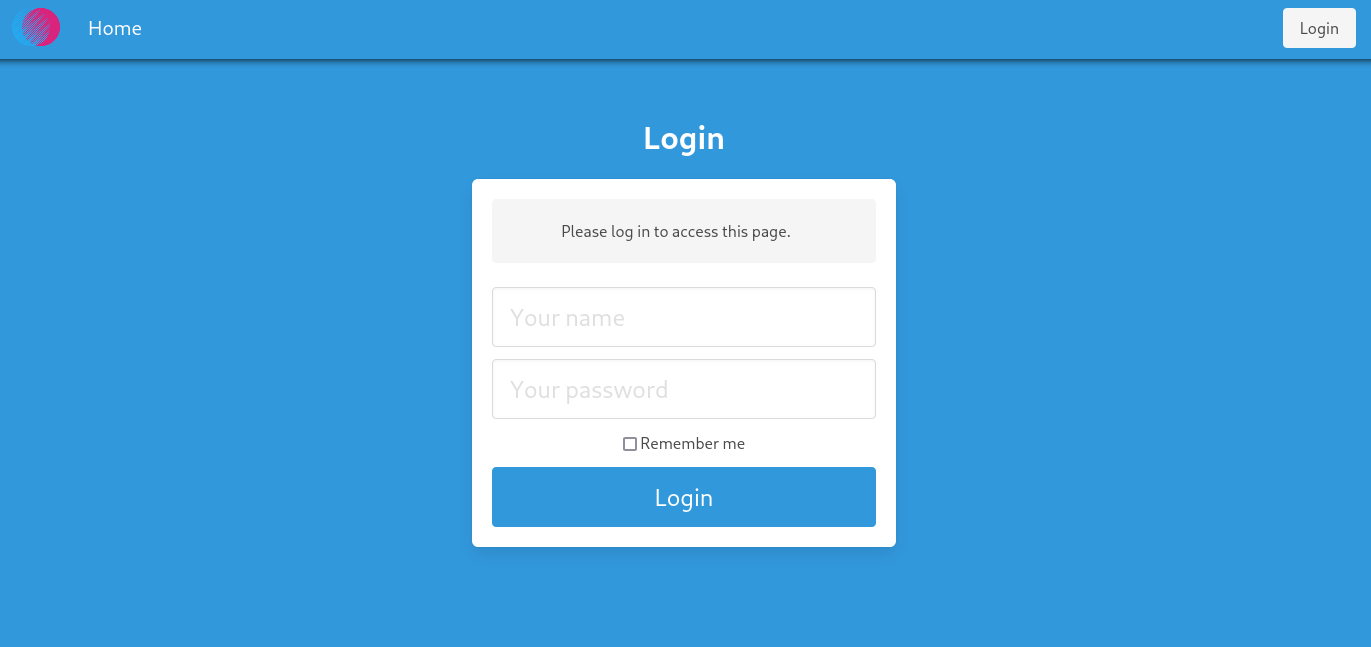 login page